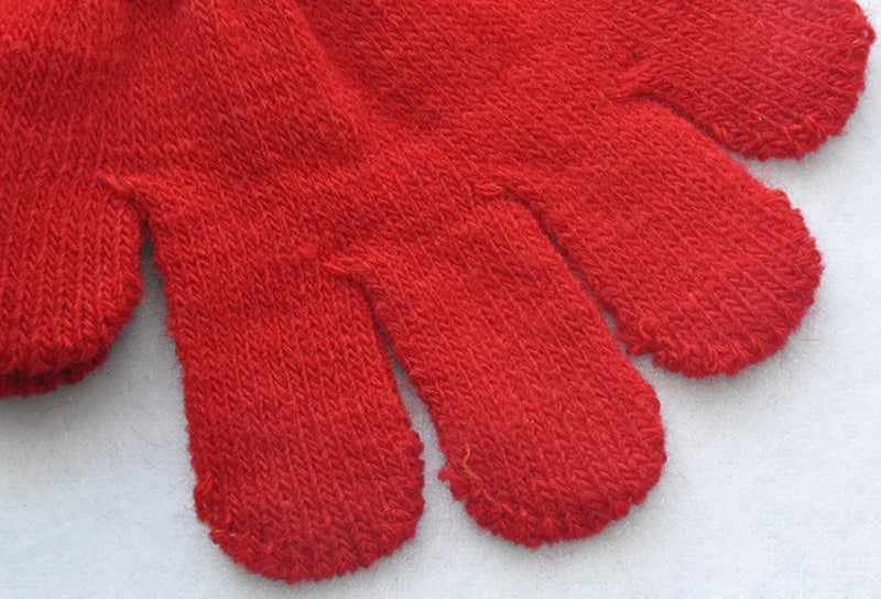 BaiX Toddler Boys and Girls Winter Knitted Writing Gloves, 1-3 Years Old, Red - Image 5